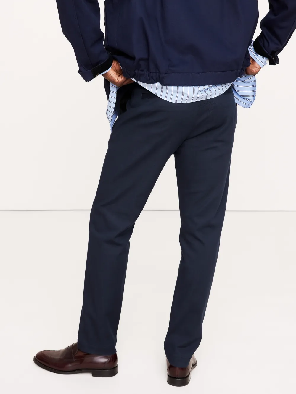Skin-Friendly Navy Blue Cotton Stretch Men's Trousers