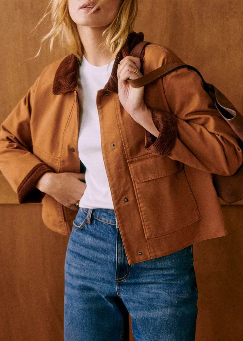 Apricot Short Denim Jacket