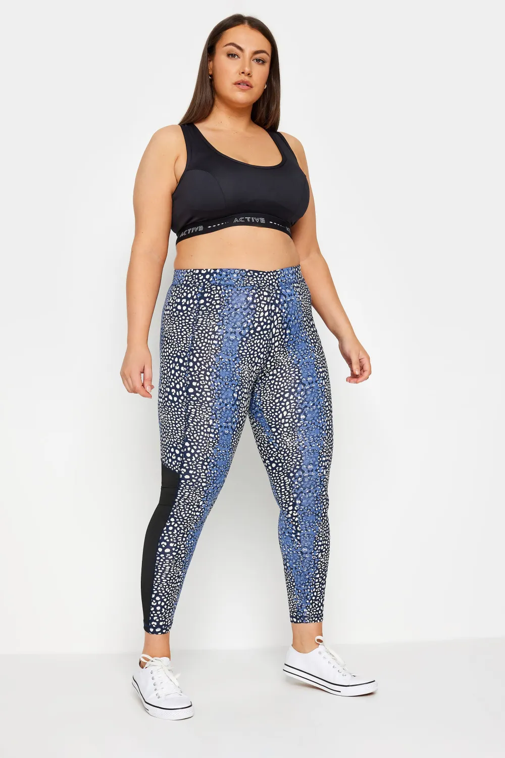 Evans Black & Blue Animal Print Active Legging