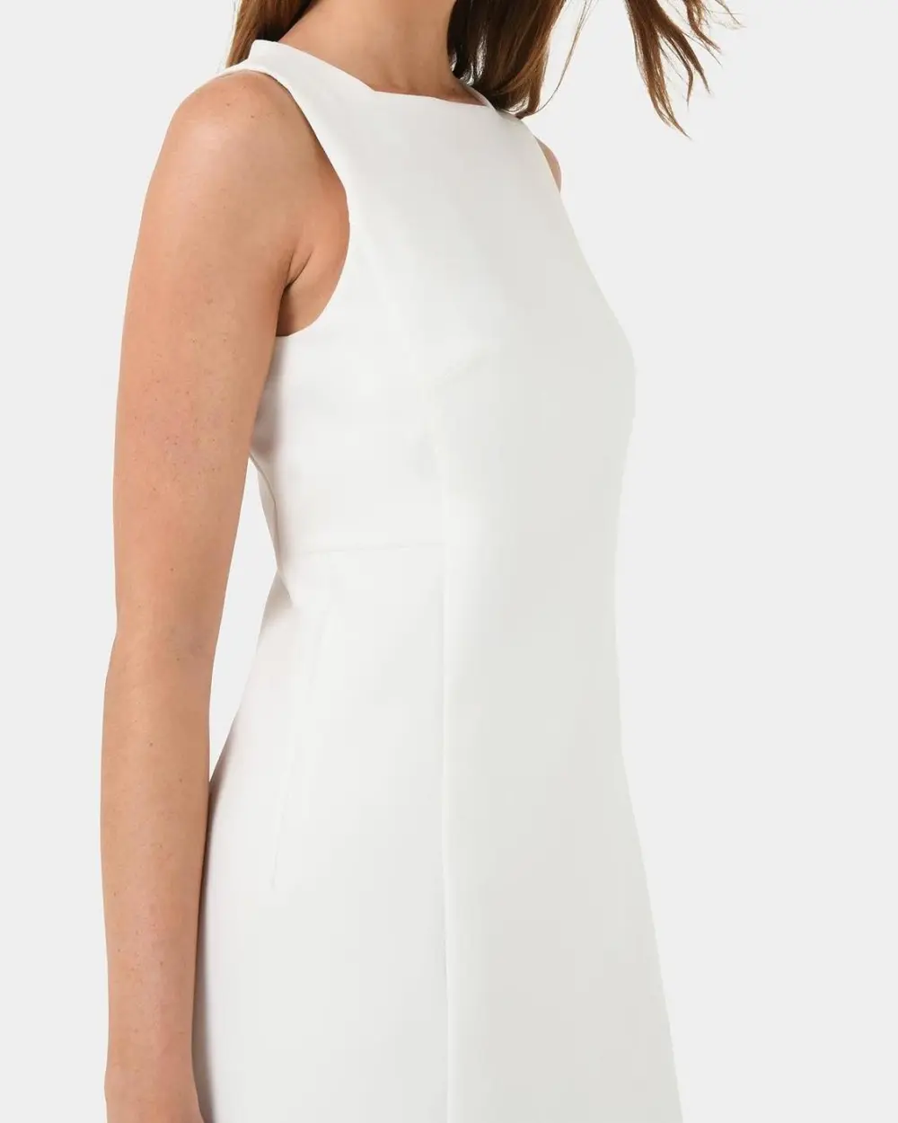 Square Neck Panel Dress -Lvory