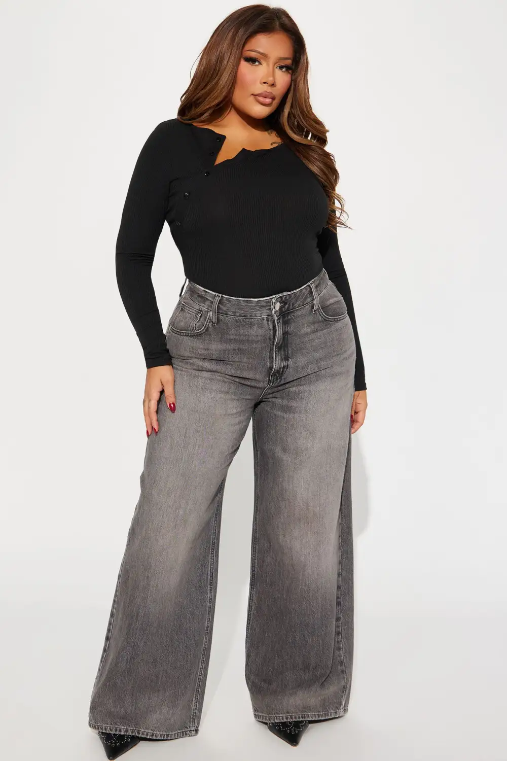 Open To It Ribbed Bodysuit - Black