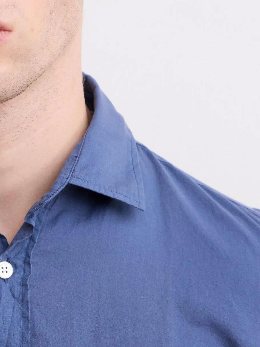 Casual Soft And Comfortable Simple Cobalt Blue Shirt