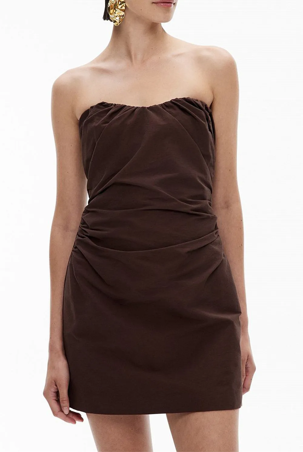 Ruched Halter-Neck Dress