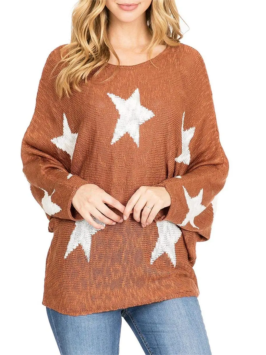 Star Long Sleeve Knit Top