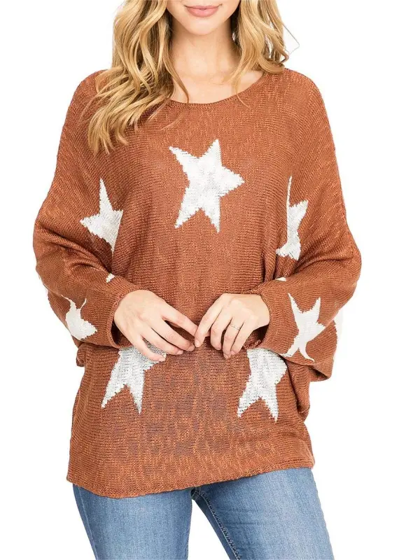 Star Long Sleeve Knit Top