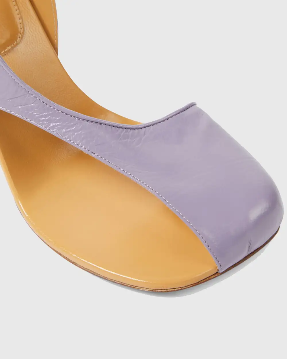 Split Toe Flared Heel Sandals in Purple