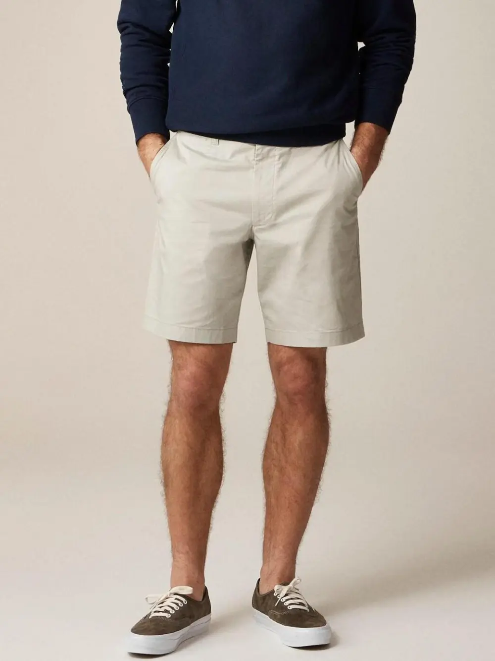 Light Gray Twill Fabric Shorts