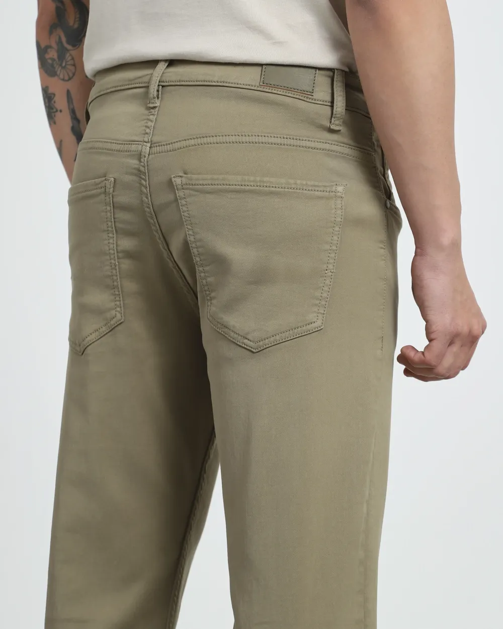 Classic Versatile And Comfortable Straight Light Olive Jeans