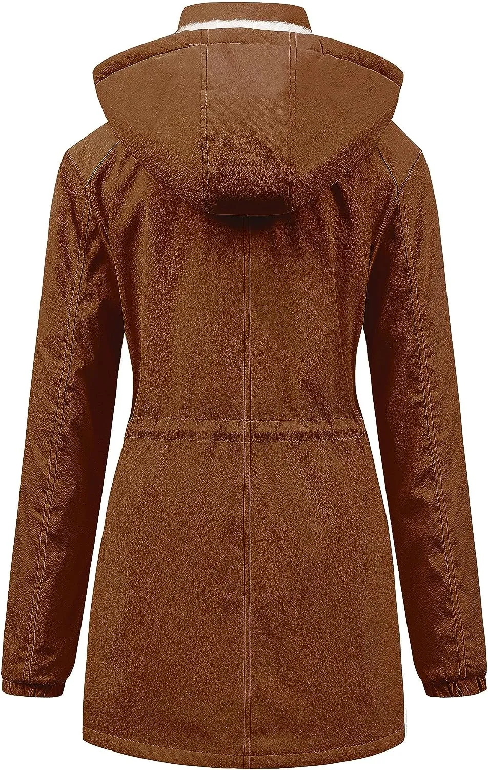 Women's Mid-Length Parka Winter Outerwear Jacket Soft Fleece Warm Snow Coat