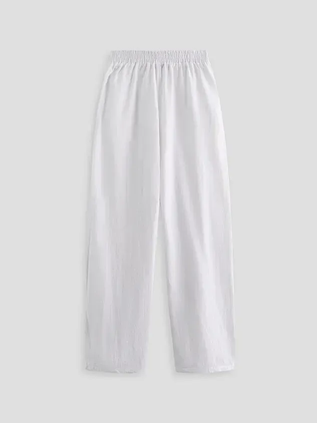 Vacation Casual Loosen Cotton Linen Solid Pants(⚡Clearance Sale)