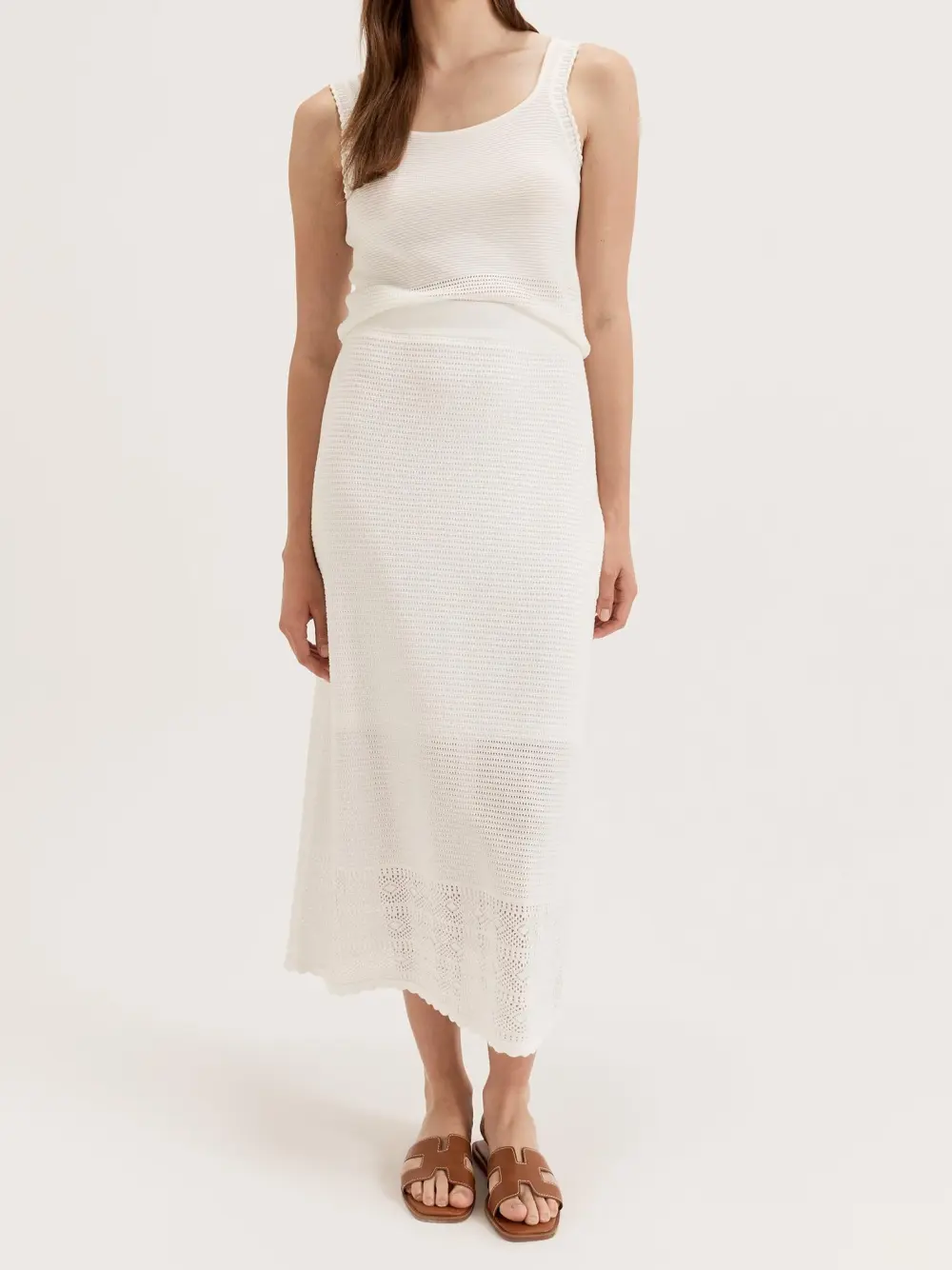 High-Rise Crochet-Knit Pencil Skirts