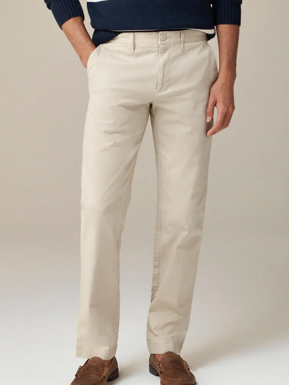 Off White Straight Leg Men's Chino Pants
