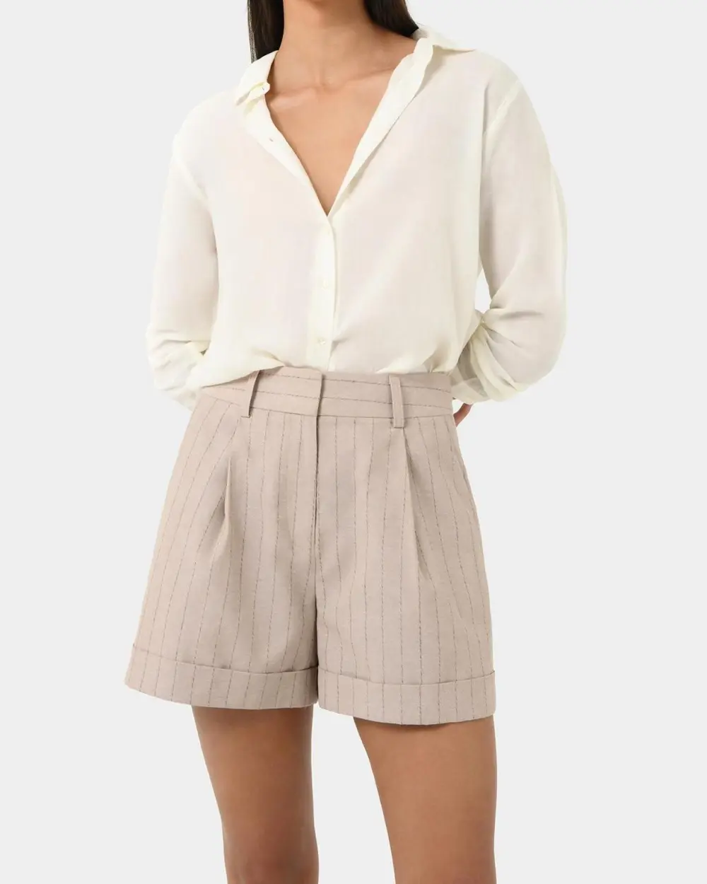 Striped Pattern Design Cotton Shorts