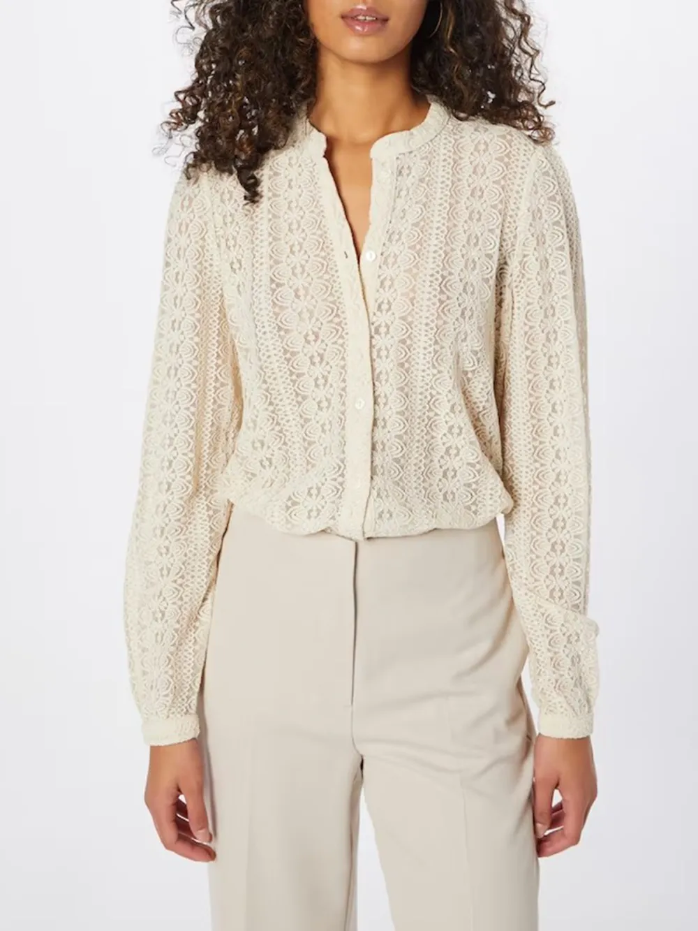 Puffed Sleeves Casual Style Blouses