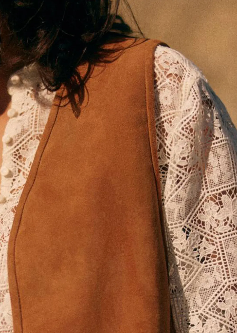 Sleeveless Suede Jacket