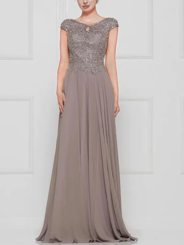 Keyhole A-Line Chiffon Gown