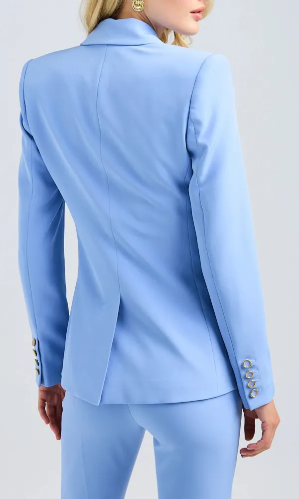 Light Blue Crepe Blazer