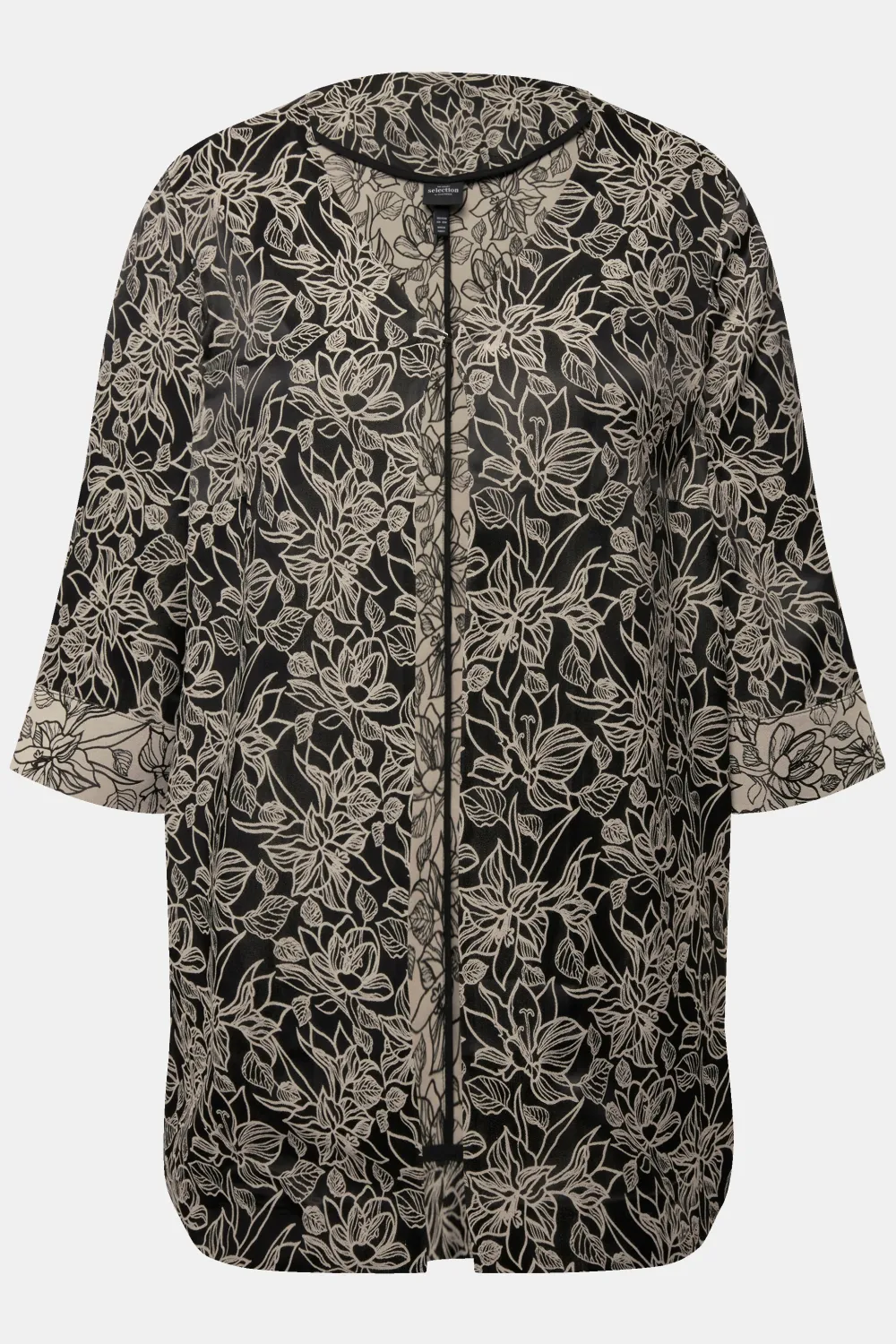 Jacke Blüten A-Linie V-Ausschnitt Hakenverschluss