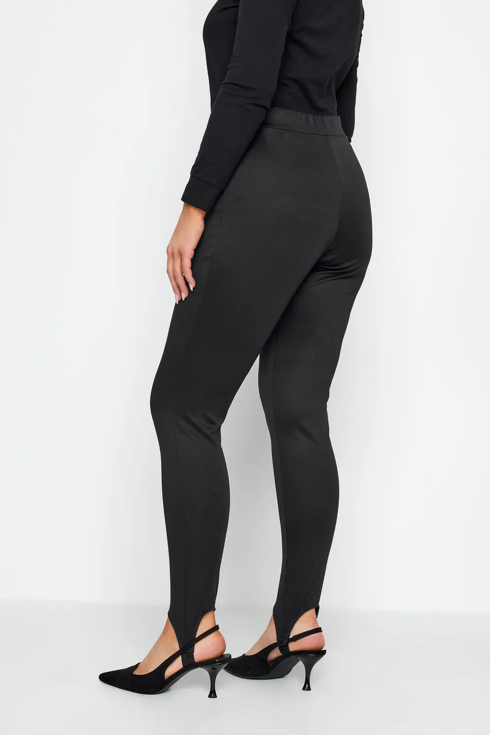 M&Co Black Ponte Stirrup Leggings