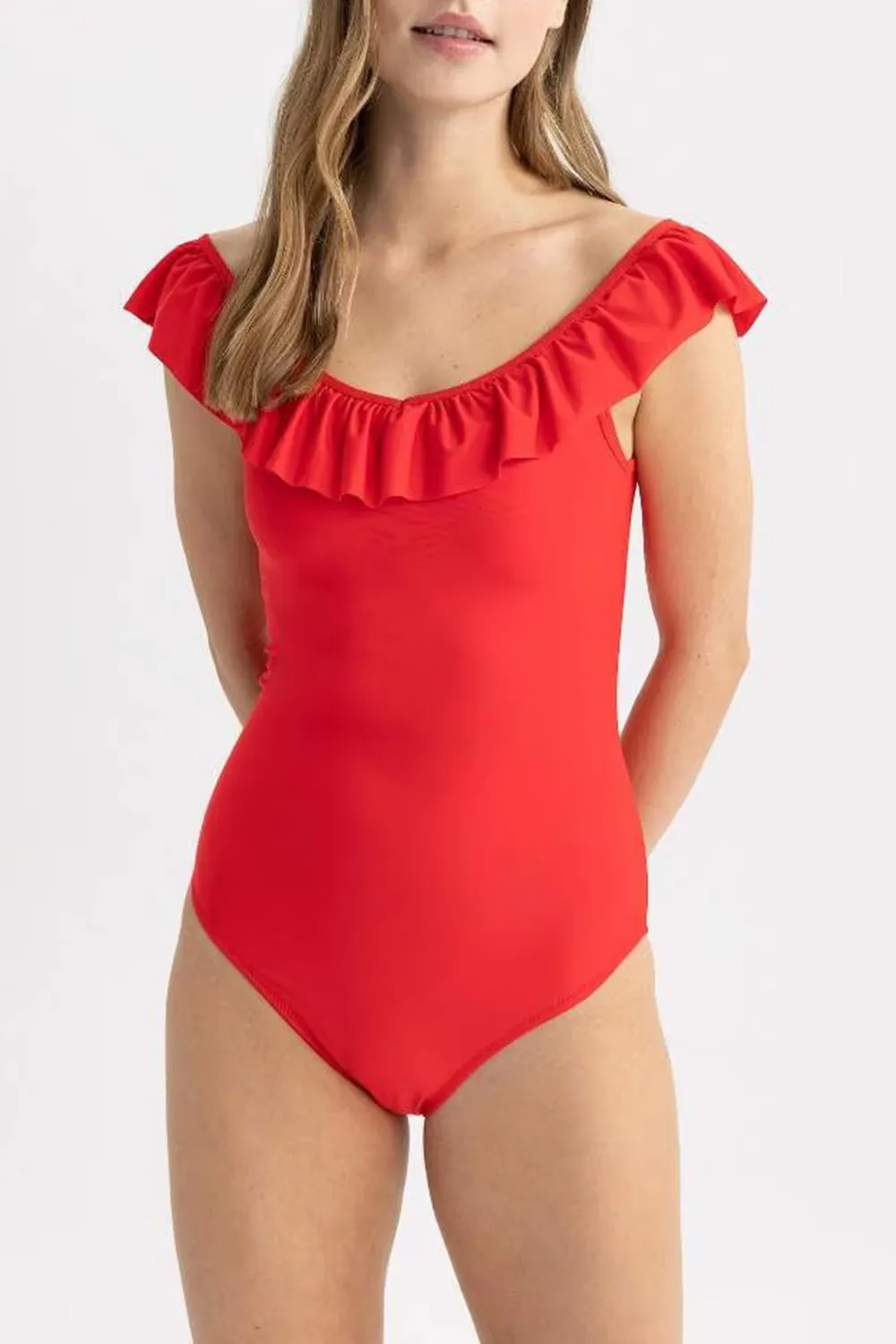 Elegant Solid One-Piece Swimsuit