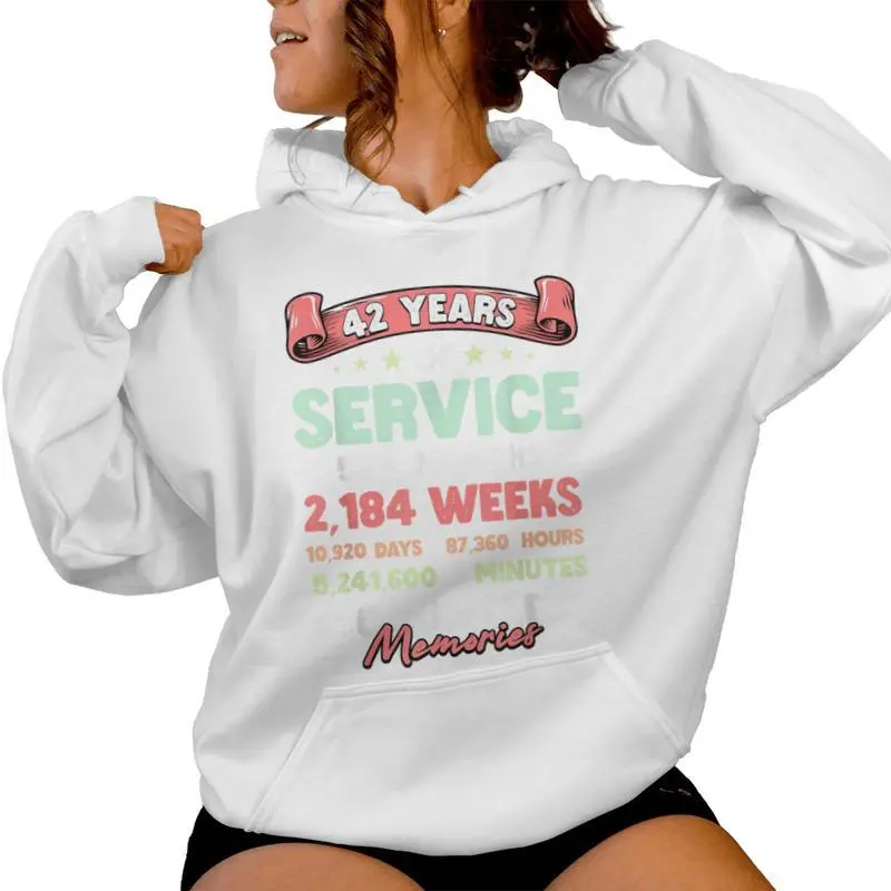 Retirement 42 Years Of Service Retired Women Women Hoodie