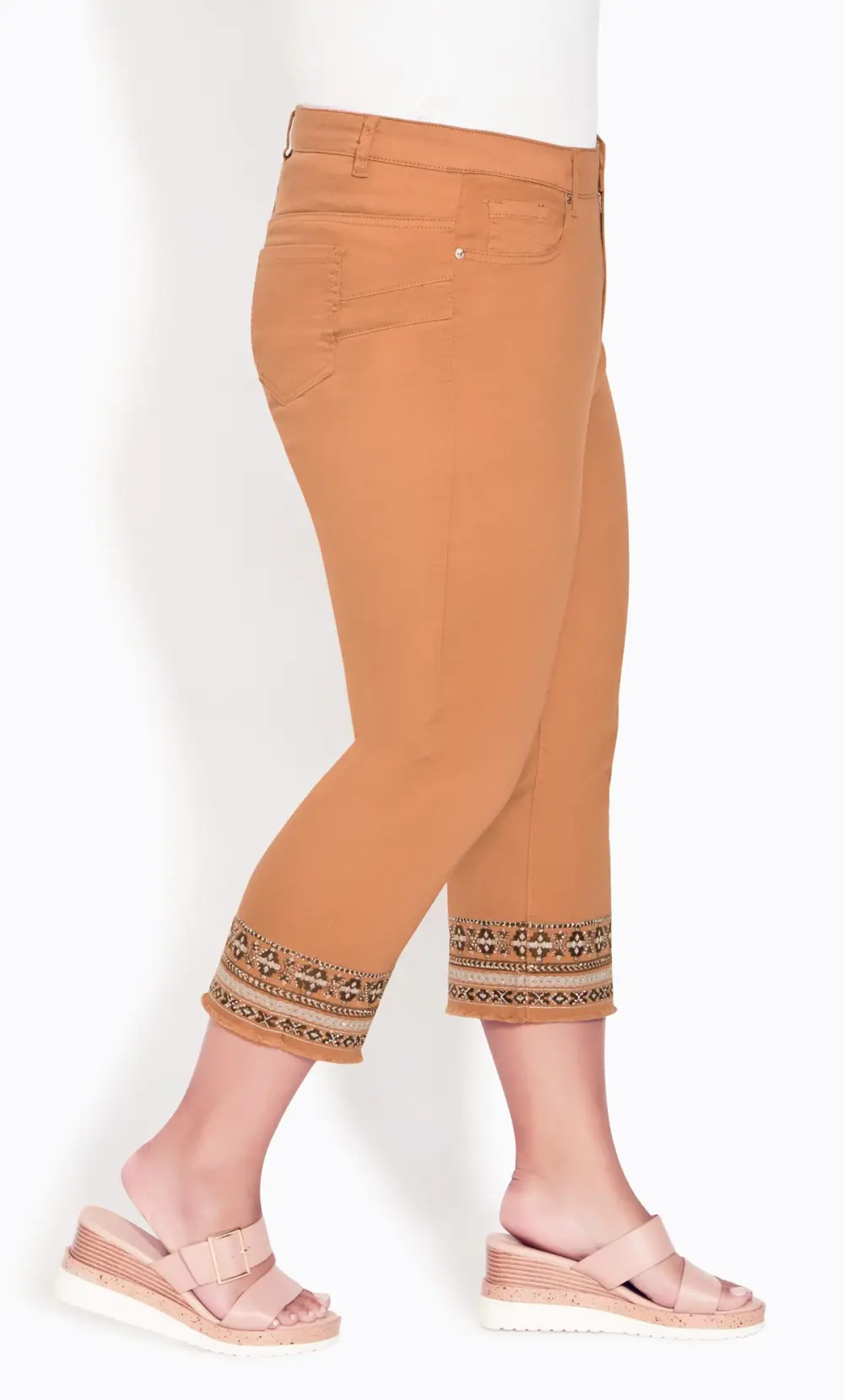 Evans Orange Nicola Crop Jean