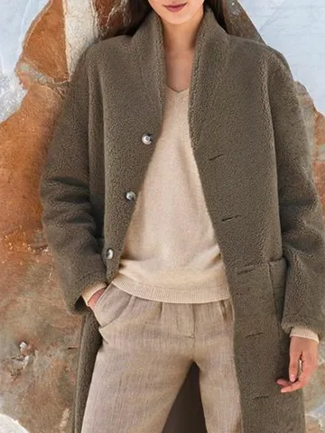 Loose Plain Teddy Jacket