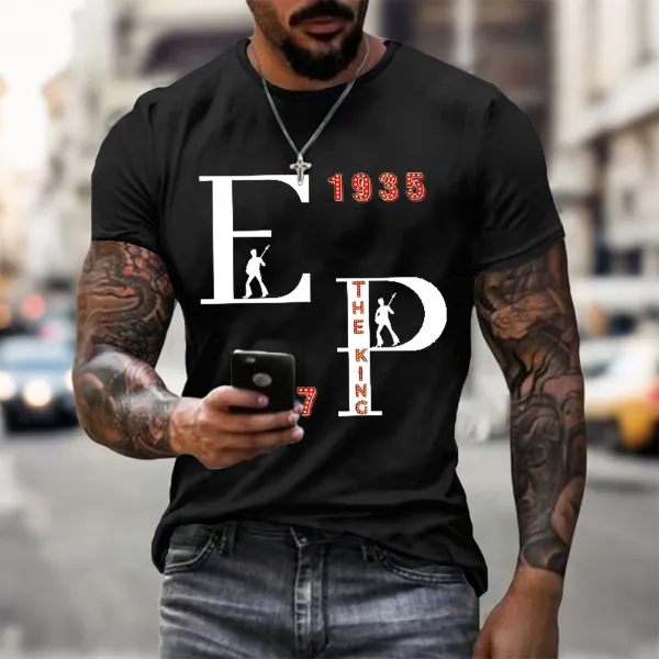 Men's 1935 EP Print Short Sleeve Round Neck Cotton T-Shirt