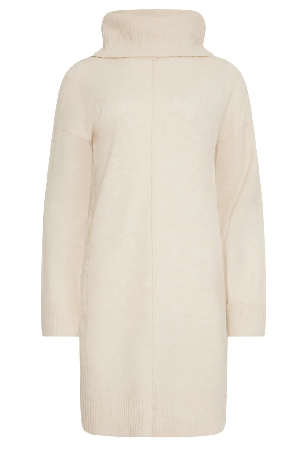 LTS Tall Ivory White Boxy Roll Neck Jumper