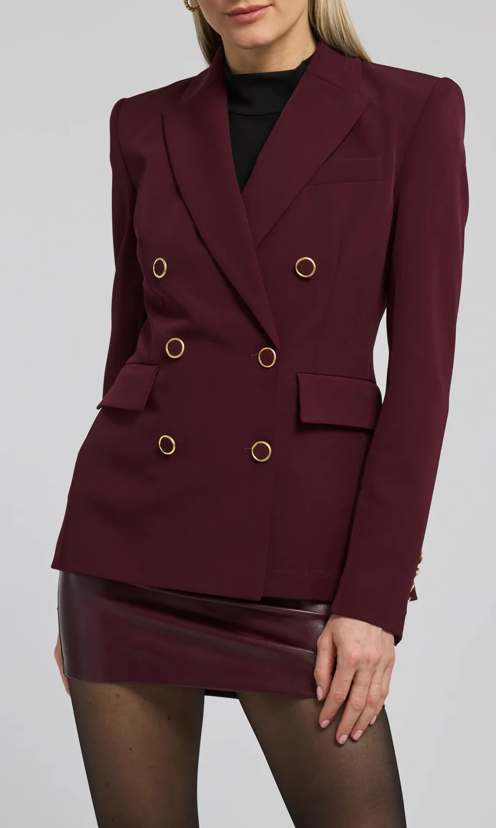 Leather Ruched Mini Skirt