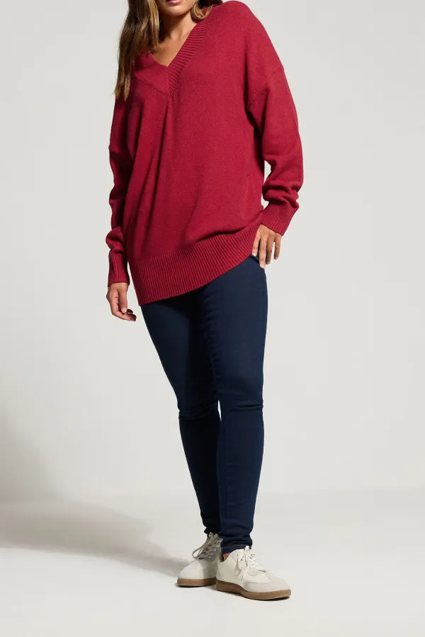 Ribbed V-Neck Sweater