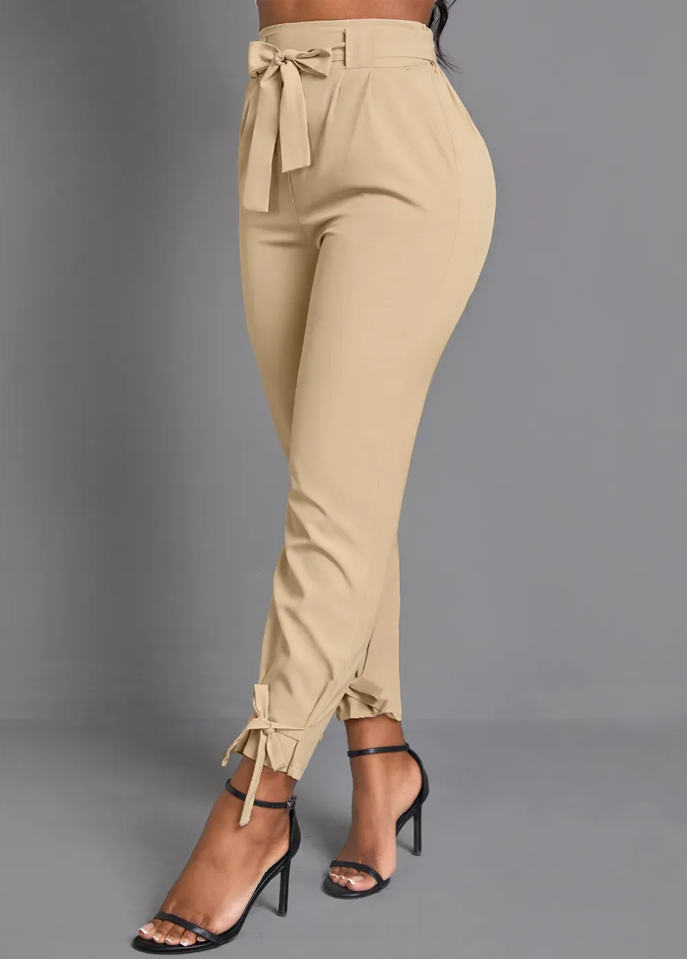 Light Camel Pocket Belted Jogger Pants