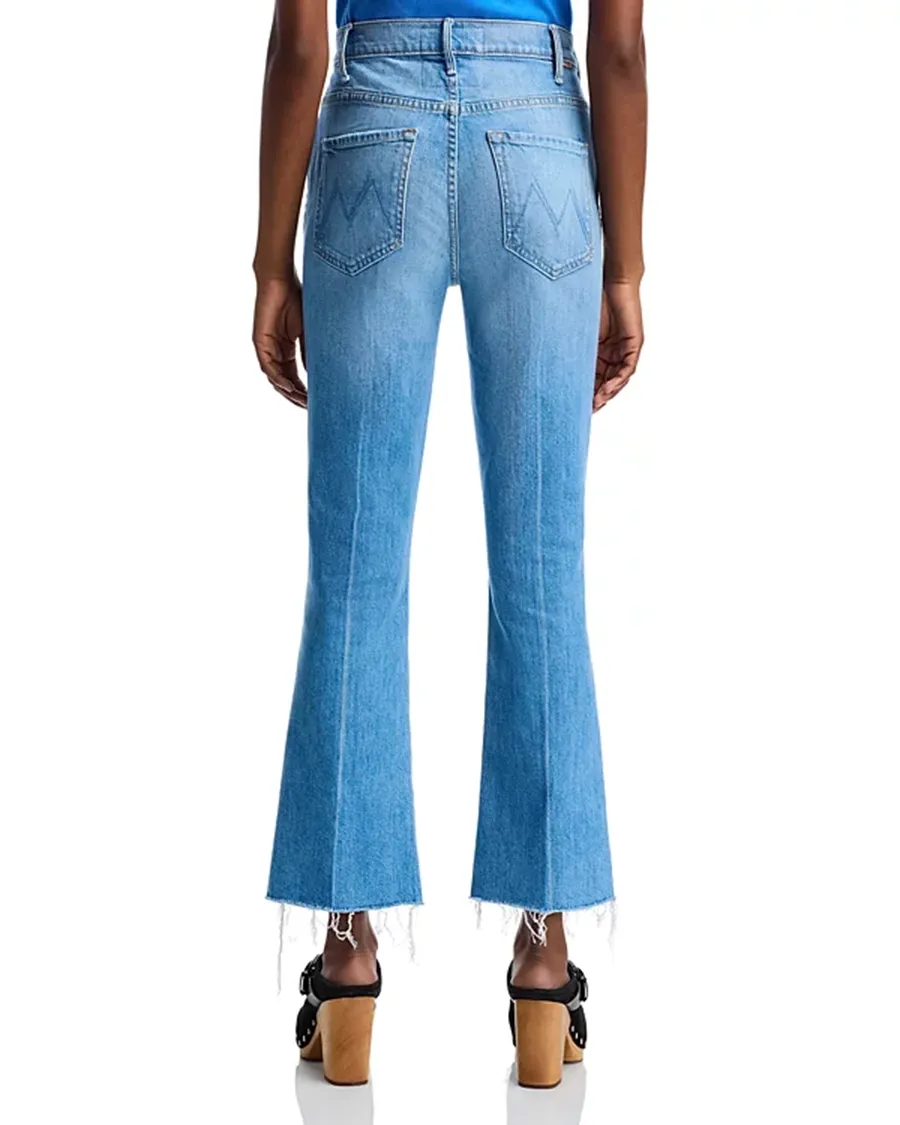 Belt Loops High Rise Flare Leg Ankle Jeans