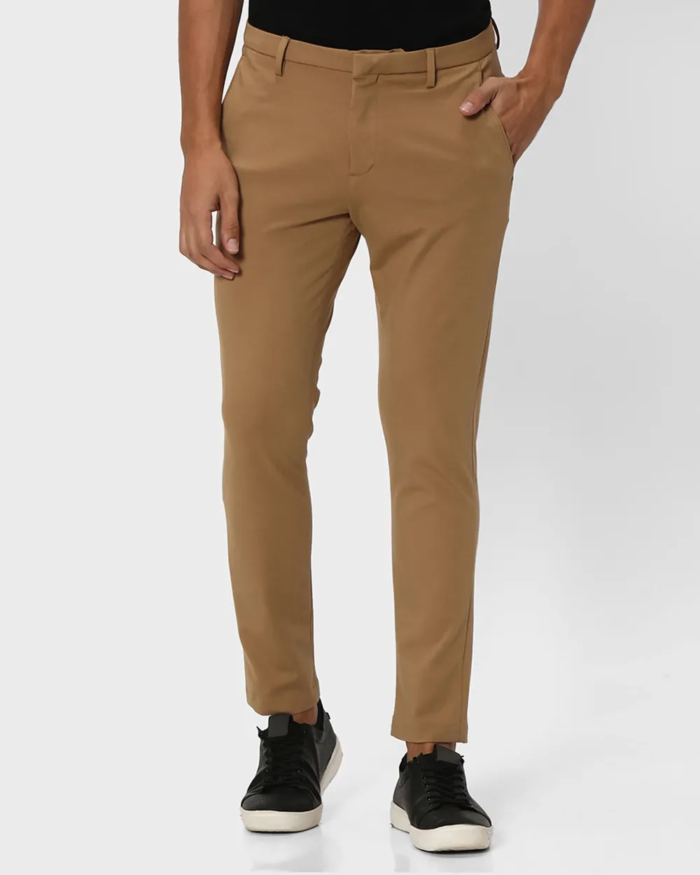 Classic Versatile Soft Slim-Fit Straight-Leg Khaki Trousers
