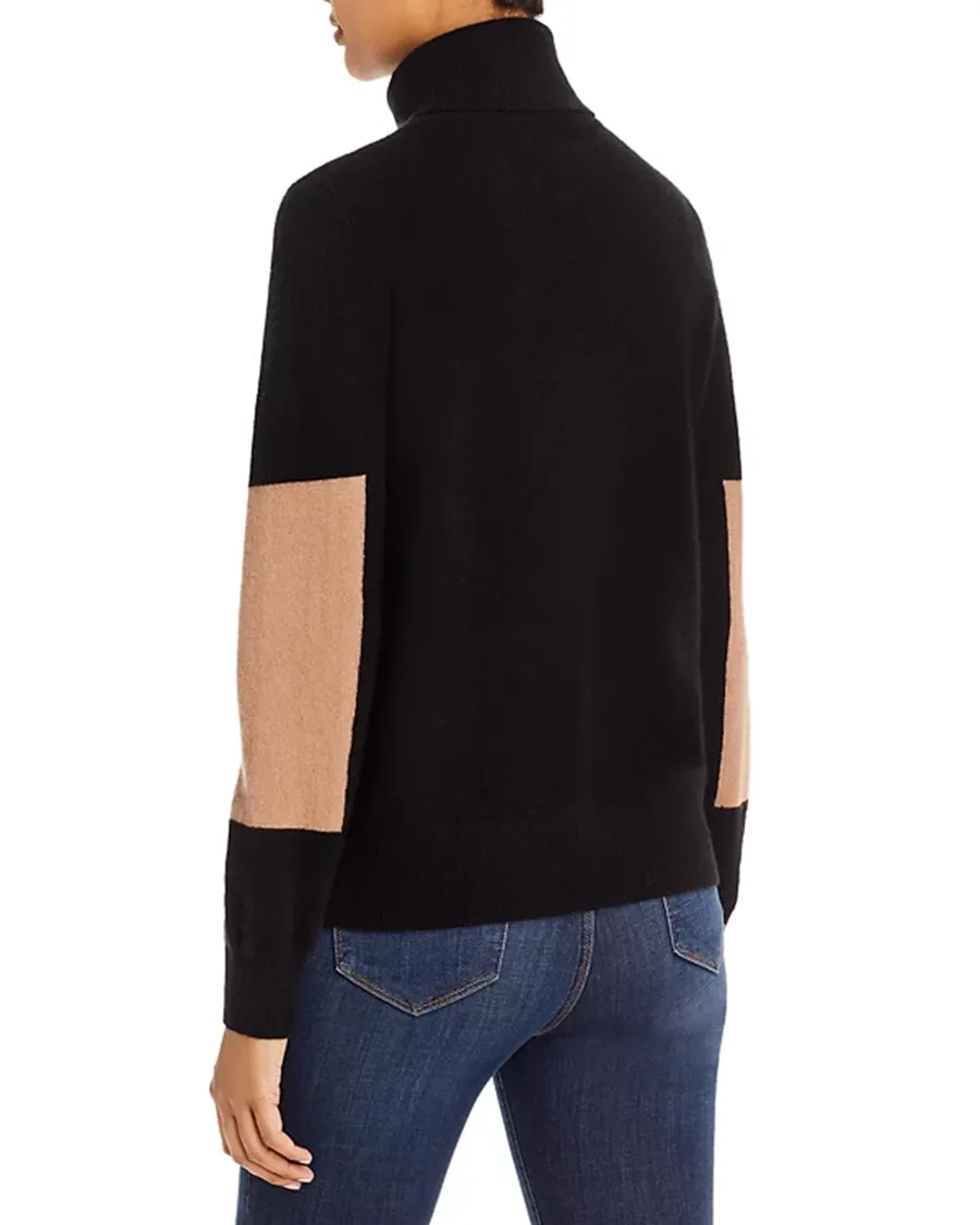 Color Block Elbow Cashmere Sweater