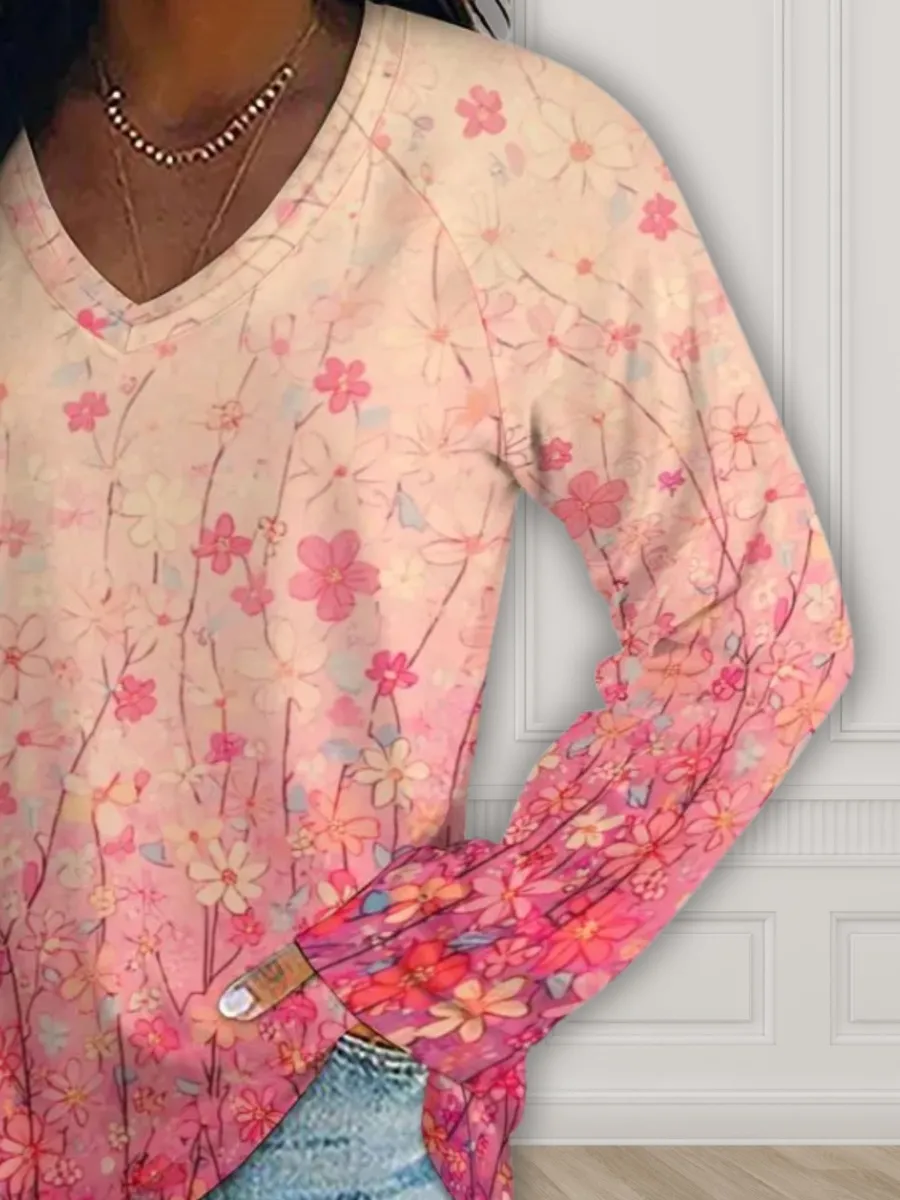 Sweet Floral Raglan Top
