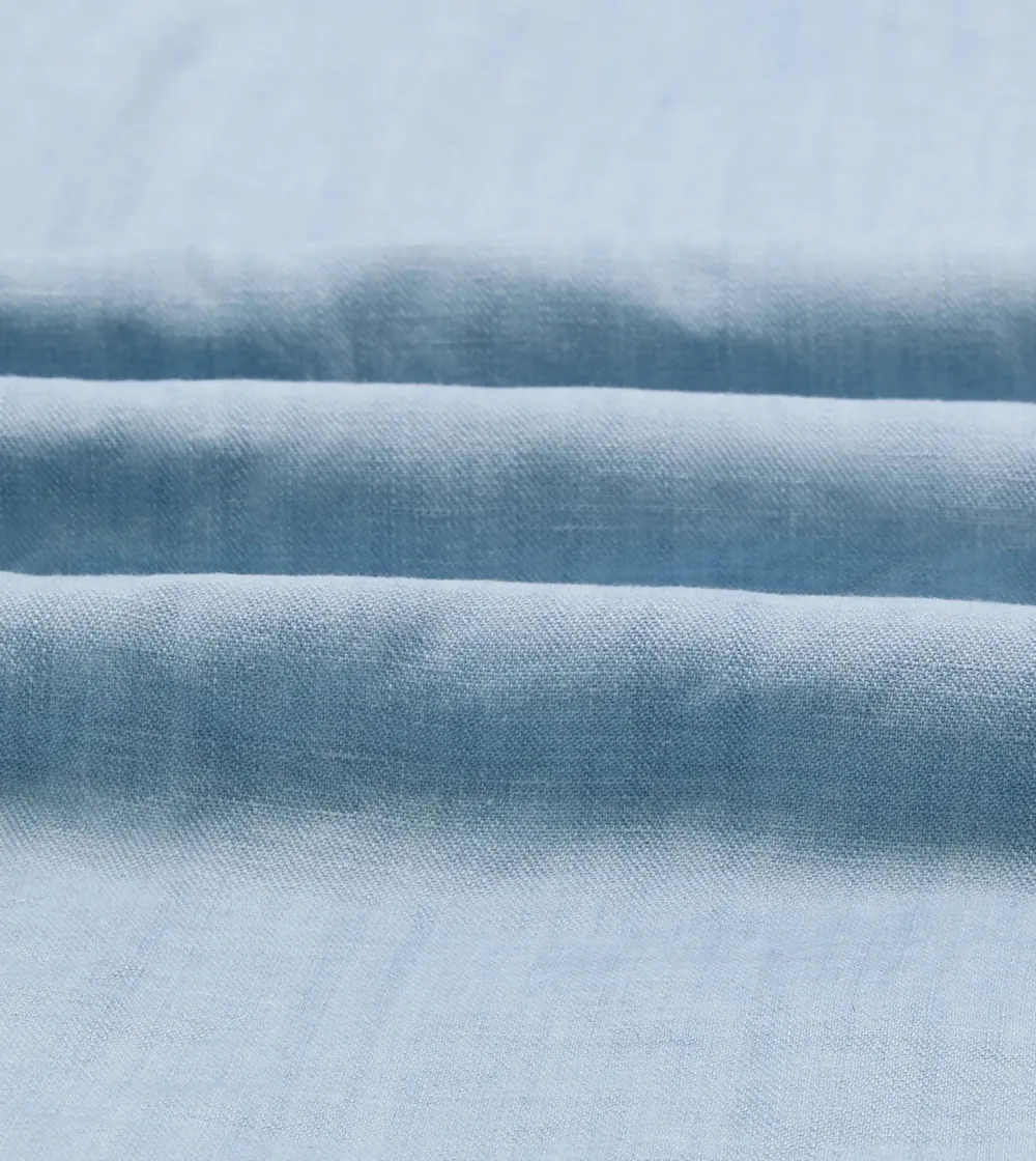 Bleach Wash Cotton-Linen Long Point Collar Work Shirt Casual Style