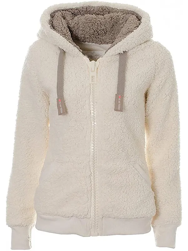 Women's New Hooded Sherpa Casual Winter Warm Jacket