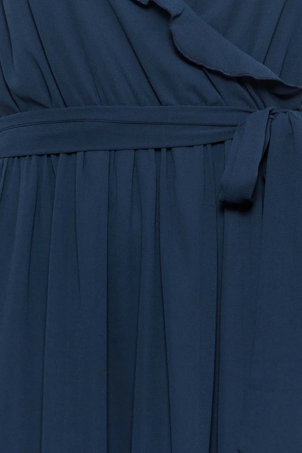 YOURS LONDON Curve Navy Blue Ruffle Wrap Dress