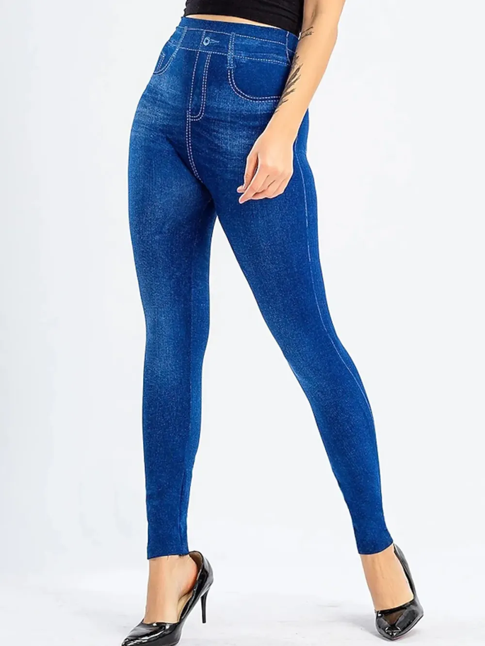 Daily High Waist Washed Stretchy Leggings