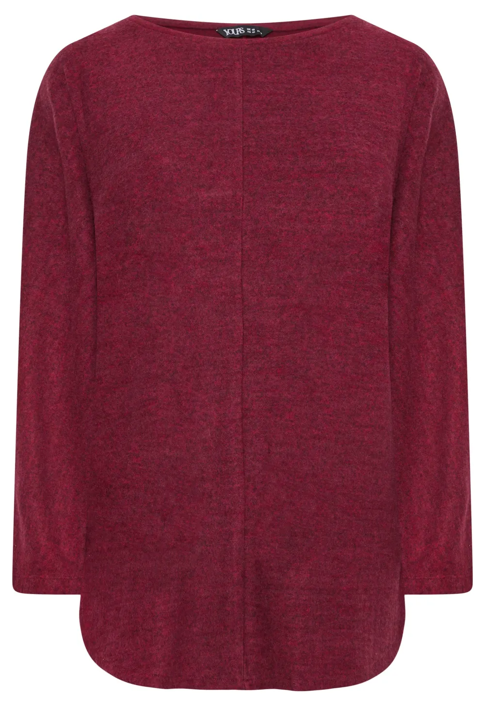 YOURS Curve Deep Red Front Seam Soft Touch Jumper
