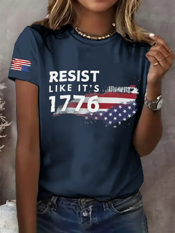 Retro Resist Like It'S 1776 Print T-Shirt