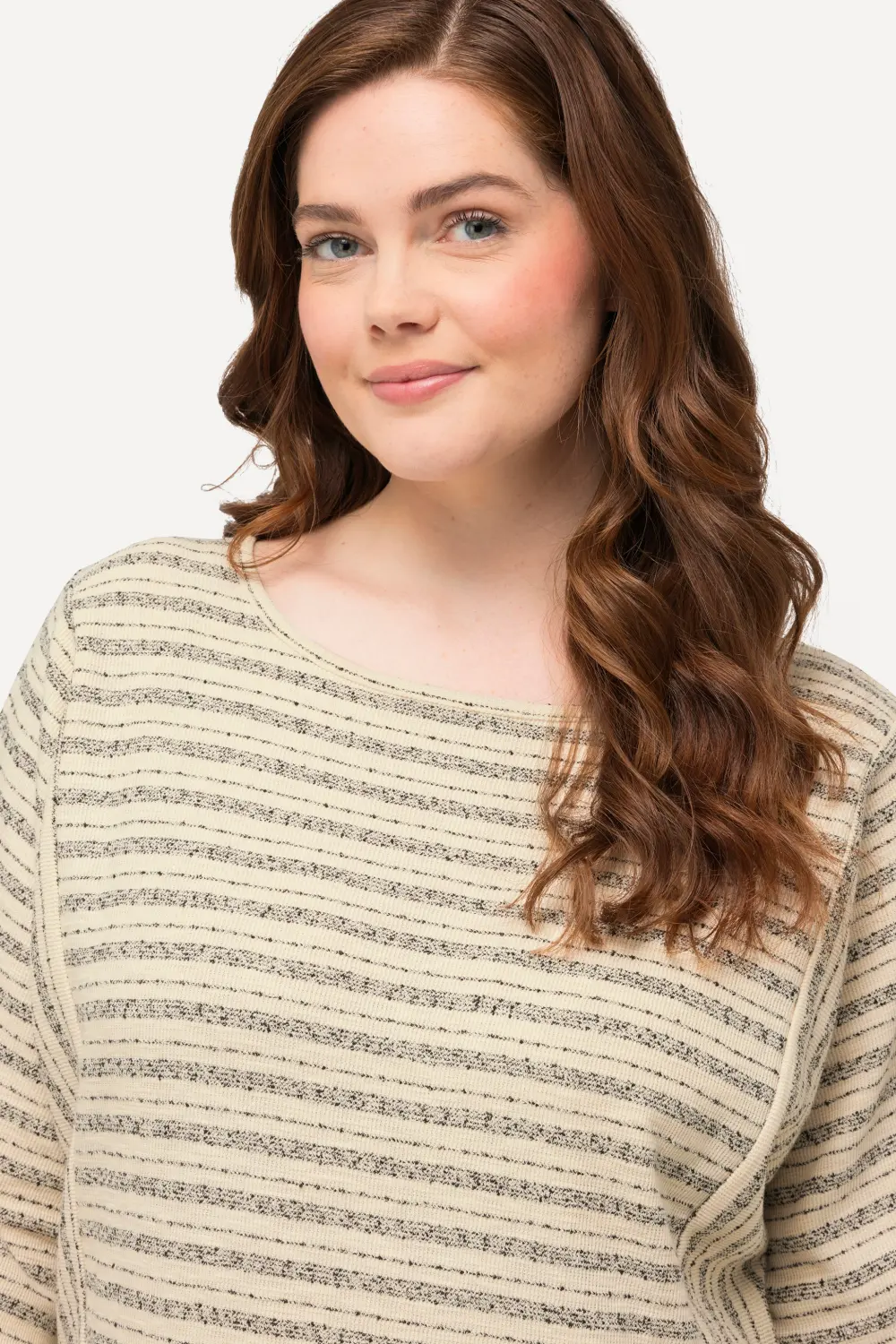 Sweatshirt Streifen Rundhals 3/4-Arm Biobaumwolle