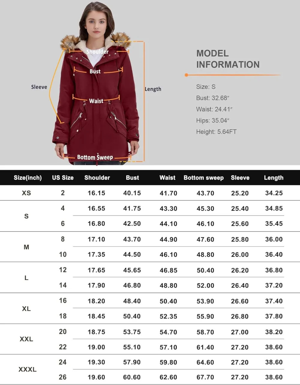 Women's Winter Coats Fleece Lined Parka Jacket Hooded Long Winter Warm Parka Coat with Pockets