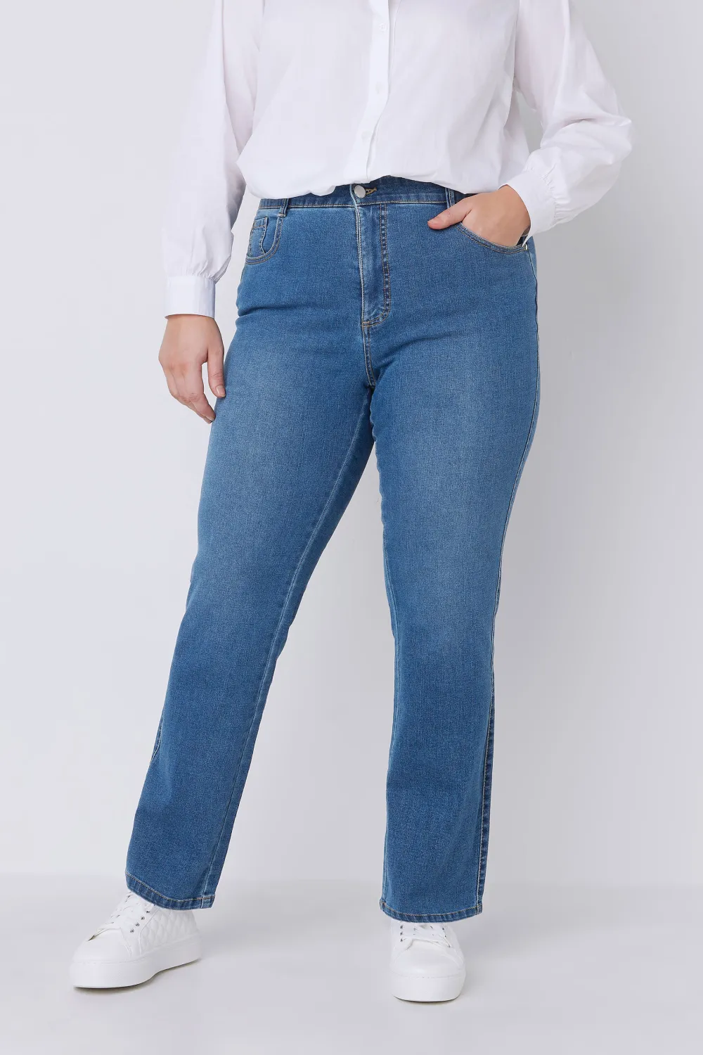 EVANS Curve Black Straight Leg Jeans