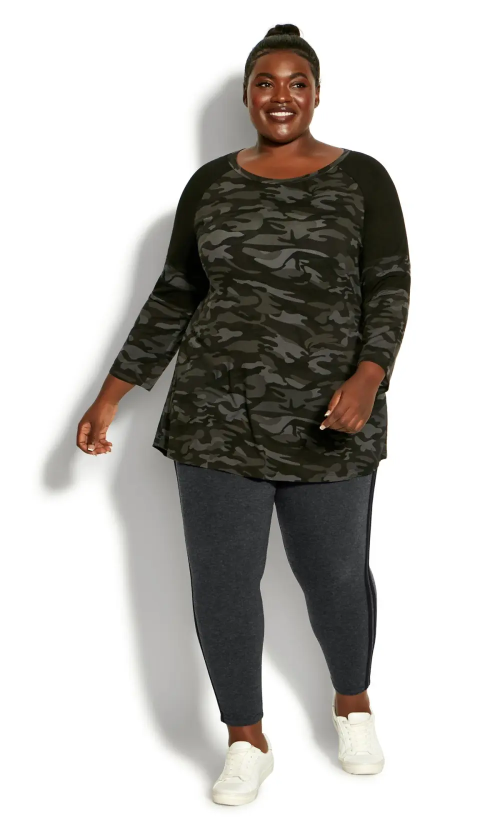 Evans Grey Stripe Legging