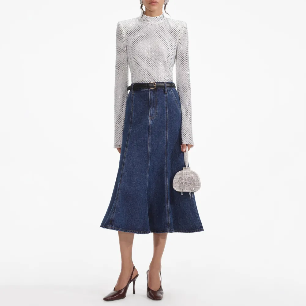 Silver Rhinestone Fishnet Top