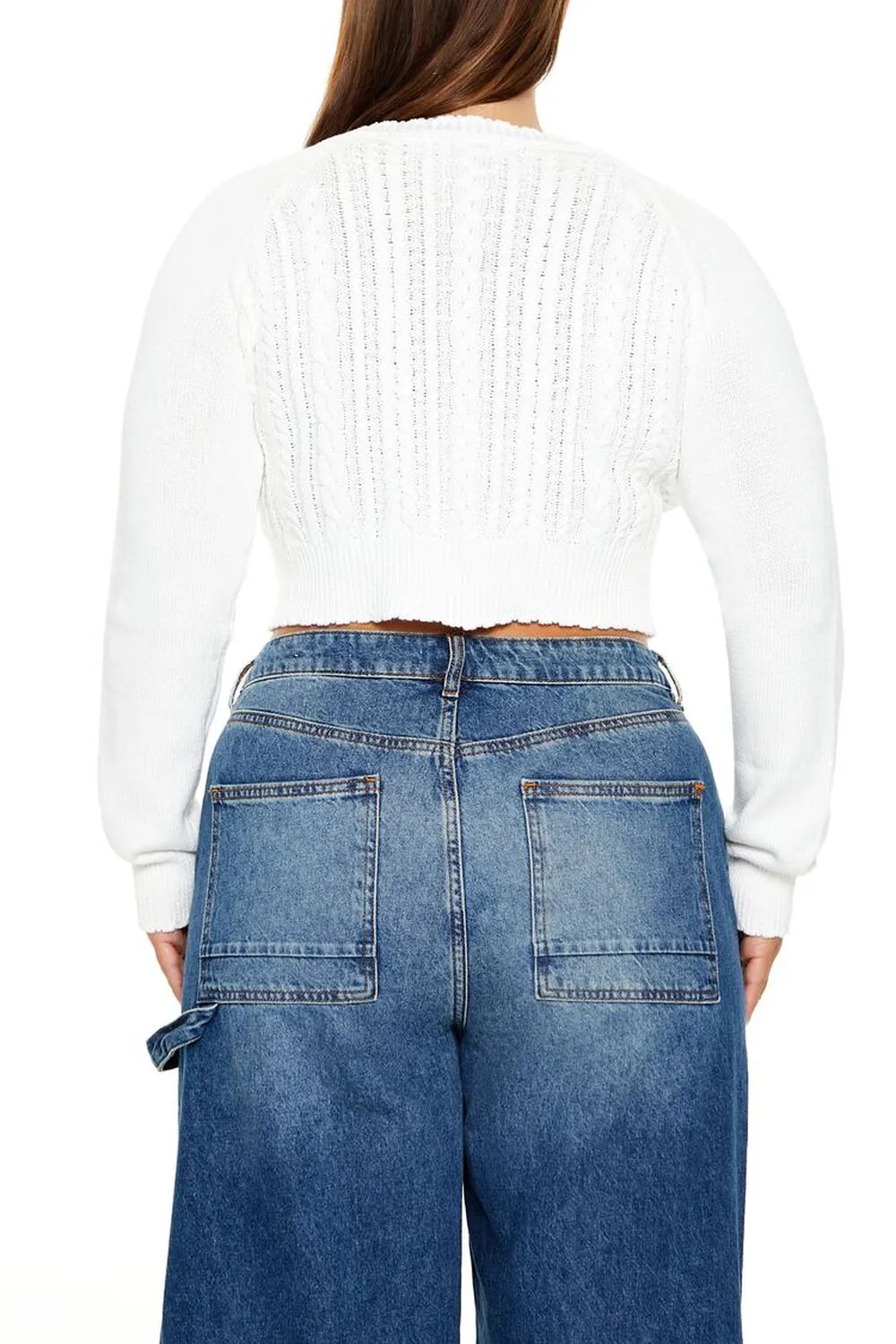 Plus Size Cropped Cardigan Sweater