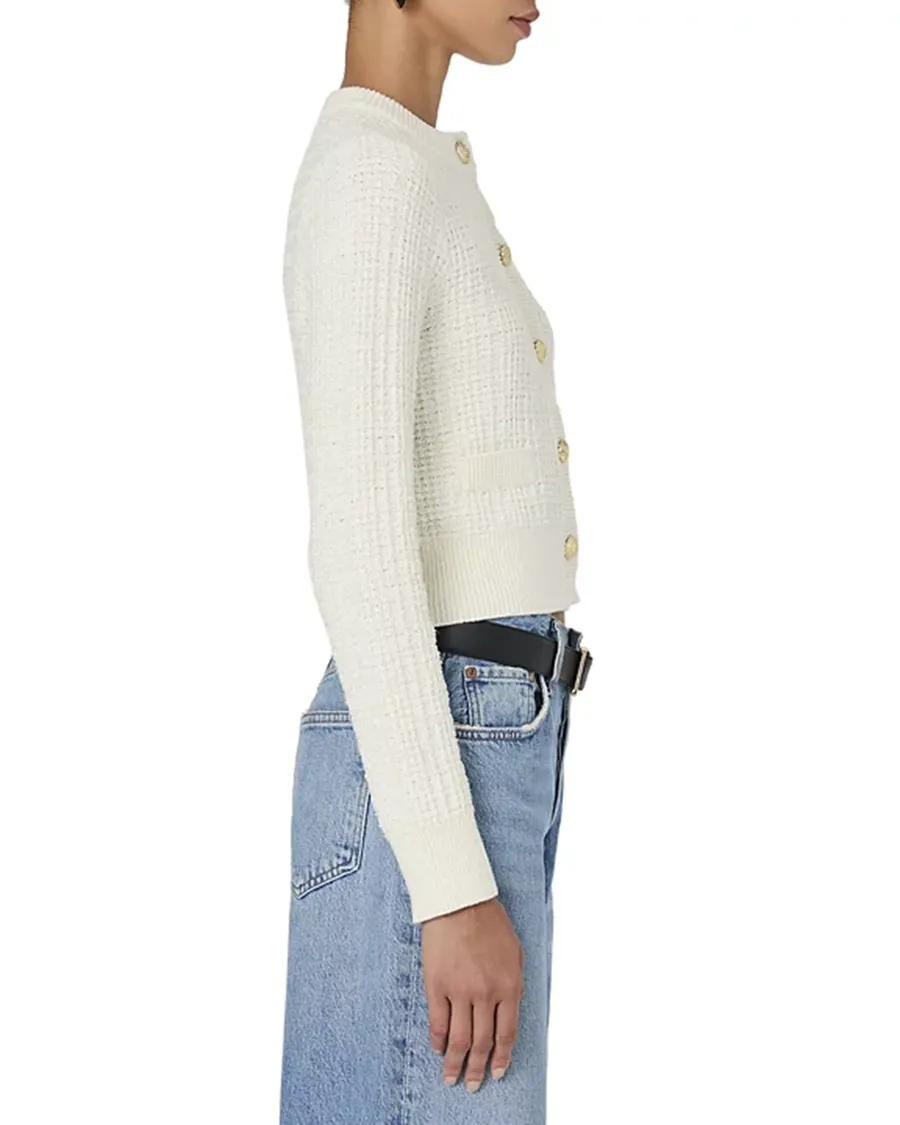 Cropped Silhouette Crewneck Cardigan
