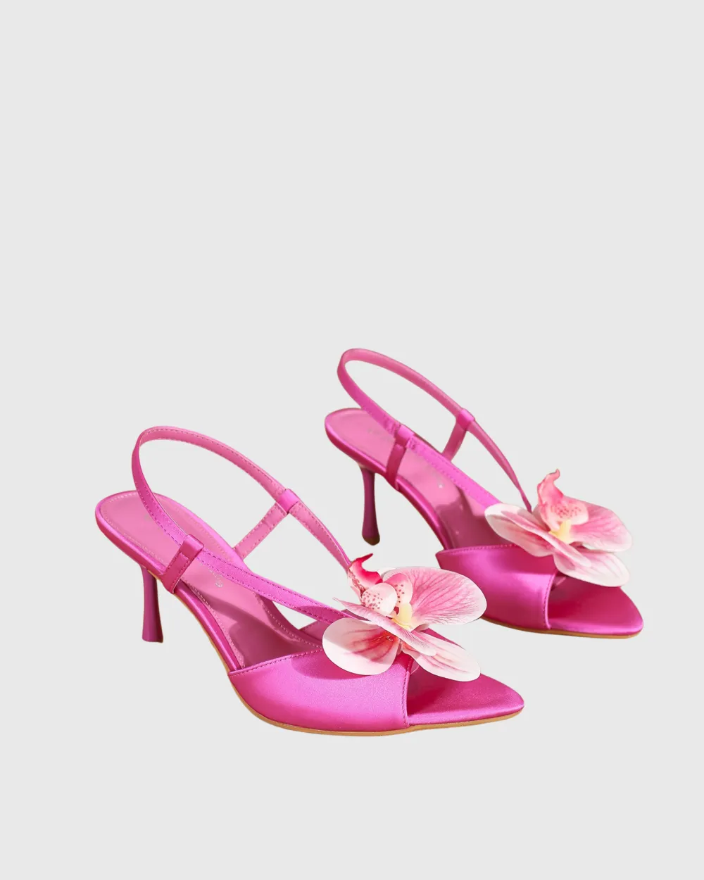 Flower Slingback Sandals in Hot Pink